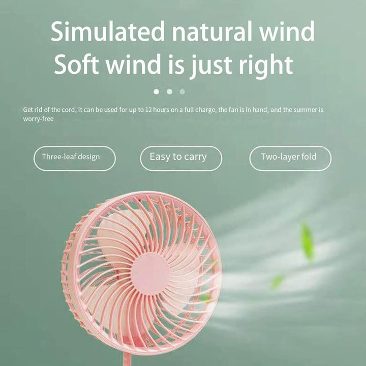 Foldable portable pedestal fan with adjustable height and soft wind, easy to carry