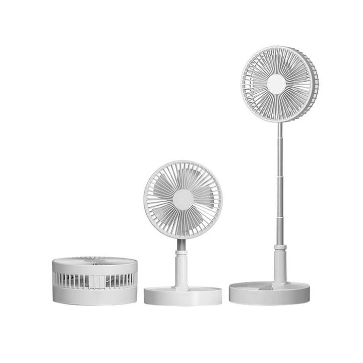 Compact black, pink  and white fan for travel and home