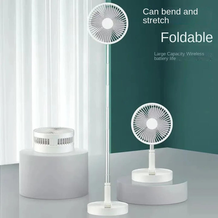 Foldable portable fan with adjustable height for home and office