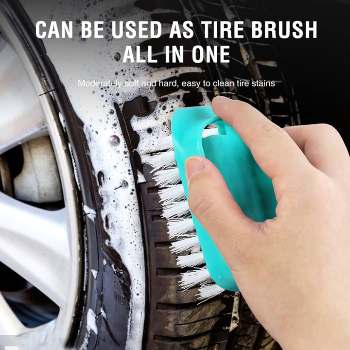 Window cleaner with brush, easy to clean tire stains