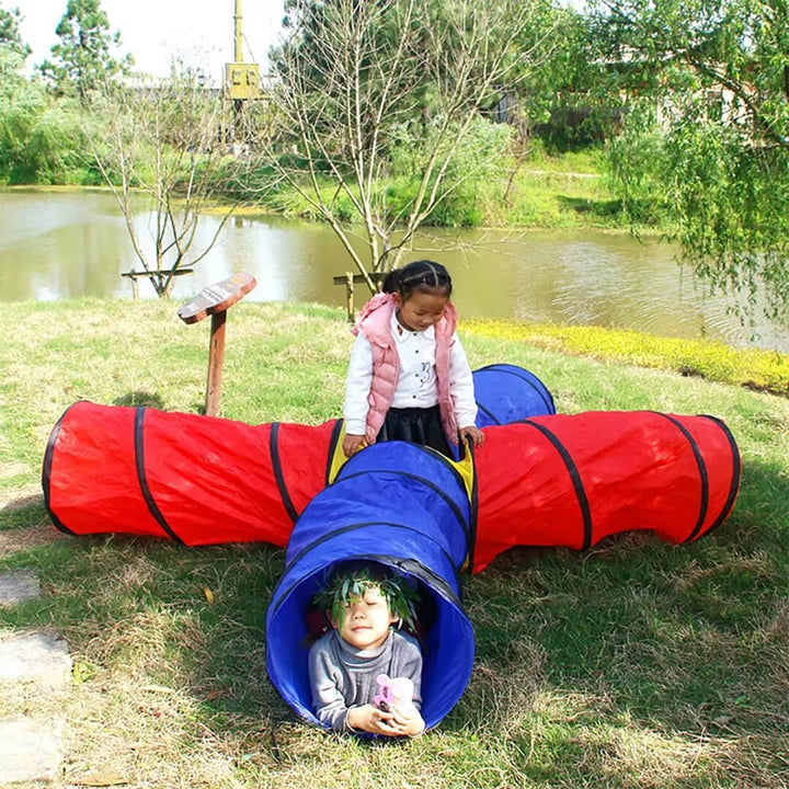 kids 4 Sided Foldable play Tunnel - Indoor and outdoor fun
