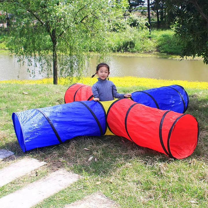 kids 4 Sided Foldable play Tunnel - Indoor and outdoor fun