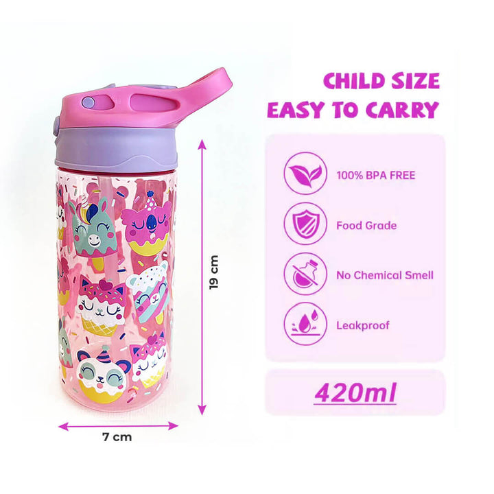 420ml BPA-Free Fun Water Bottles for Girls