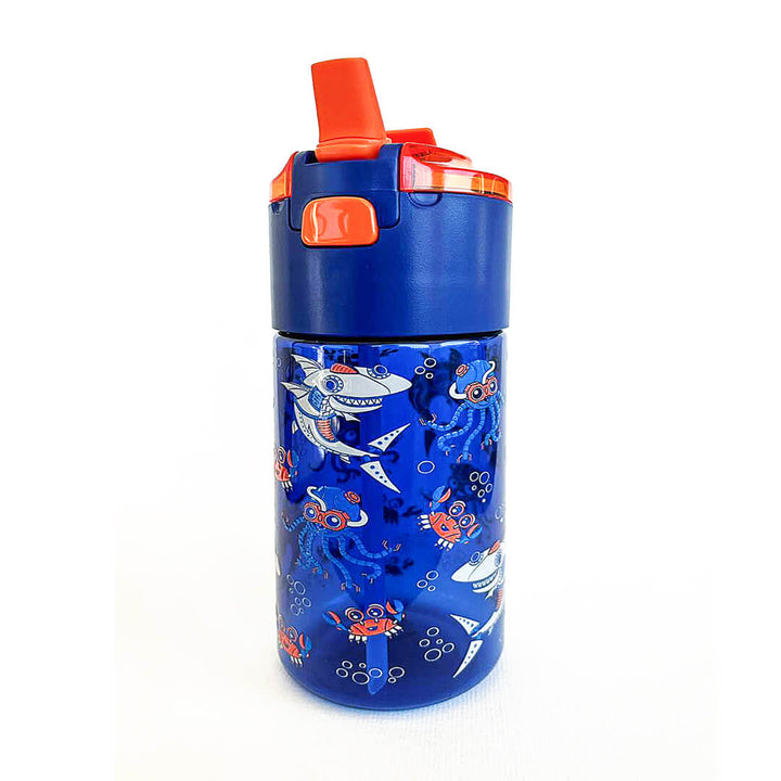 BPA FREE Water Bottle with Integrated Flip-Lid Snack Box for Boys - 450ml