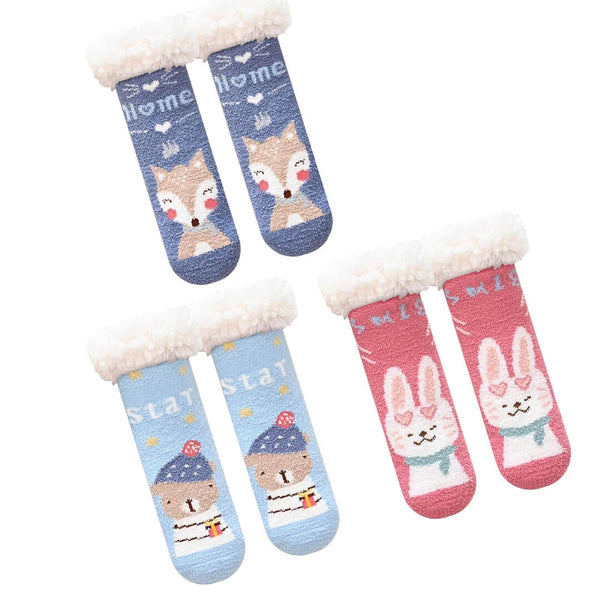 kids Fleece Sleep Socks (4-7 Years) - 3 Designs