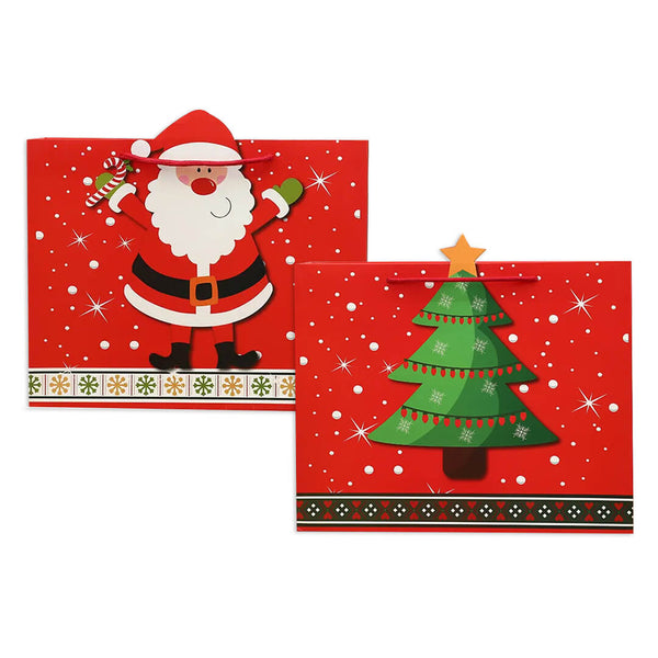 Christmas Gif bags Santa & Tree - 35 x 28 cm