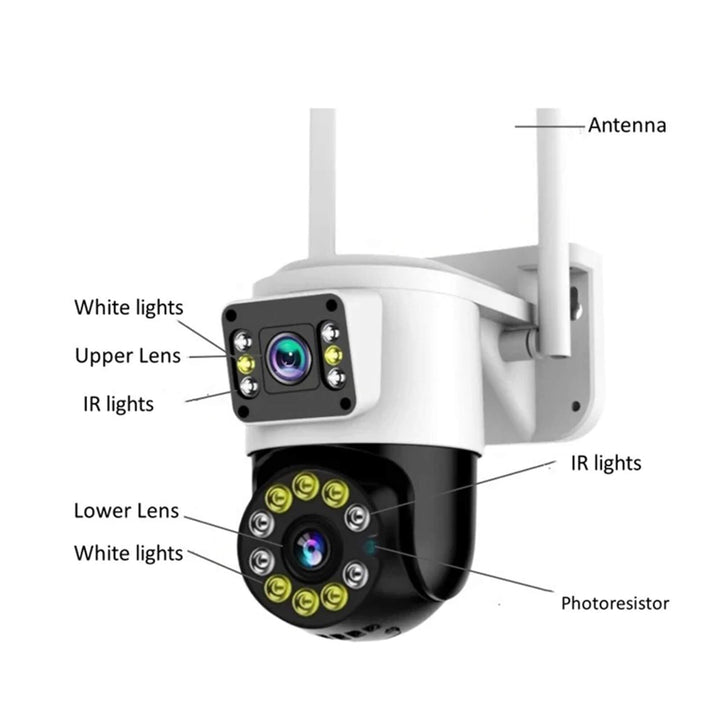4MP Smart Dual Lens Wireless Exterior Home Security Surveillance Camera