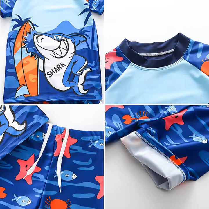 Kids Surfing Shark Swim Shorts Set – 5 - 6 years