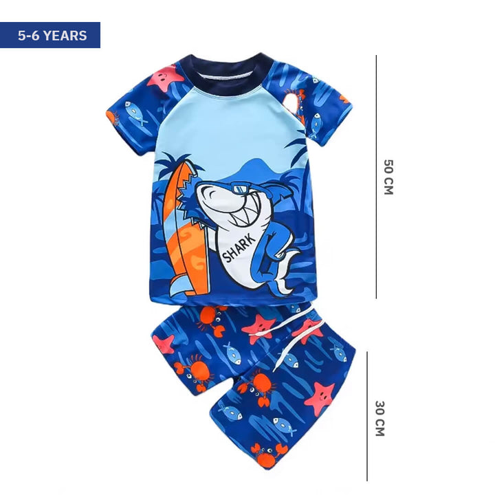 Kids Surfing Shark Swim Shorts Set – 5 - 6 years (L) 5 - 6 Years