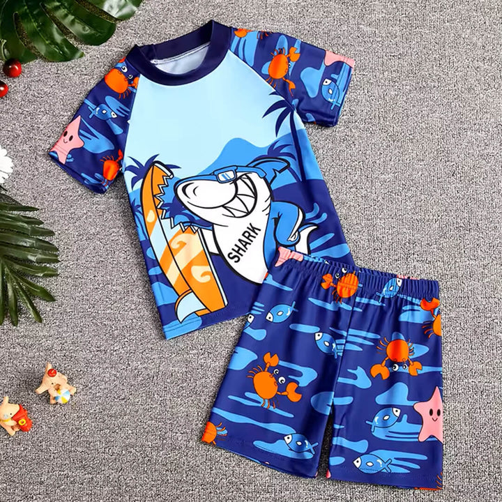 Kids Surfing Shark Swim Shorts Set – 5 - 6 years