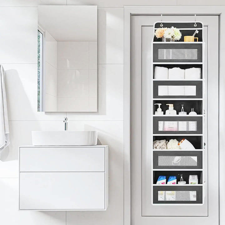 Foldable back door organizer for closet and bathroom