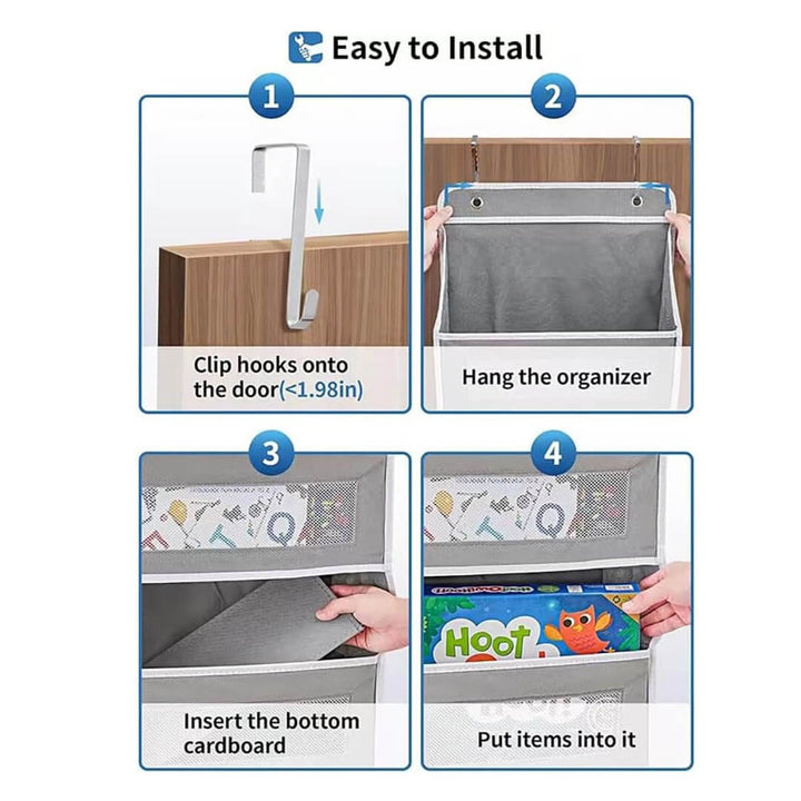 Easy to install, Multi-layer door organizer for towels, clothes, and toys