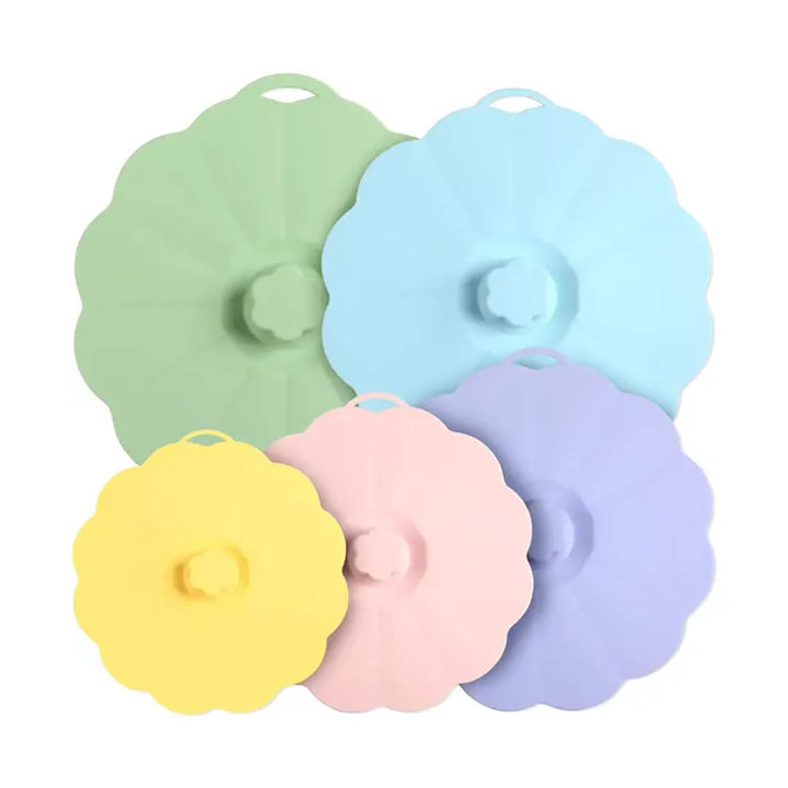 5 pieces set Food-Grade Anti-Spill Silicone Pot Lid & Bowl Covers