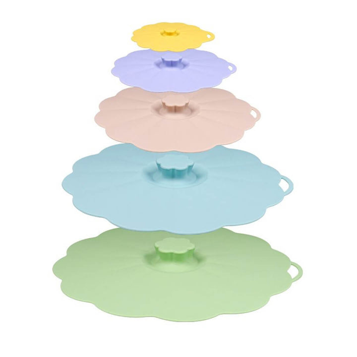 5 pieces set Food-Grade Anti-Spill Silicone Pot Lid & Bowl Covers