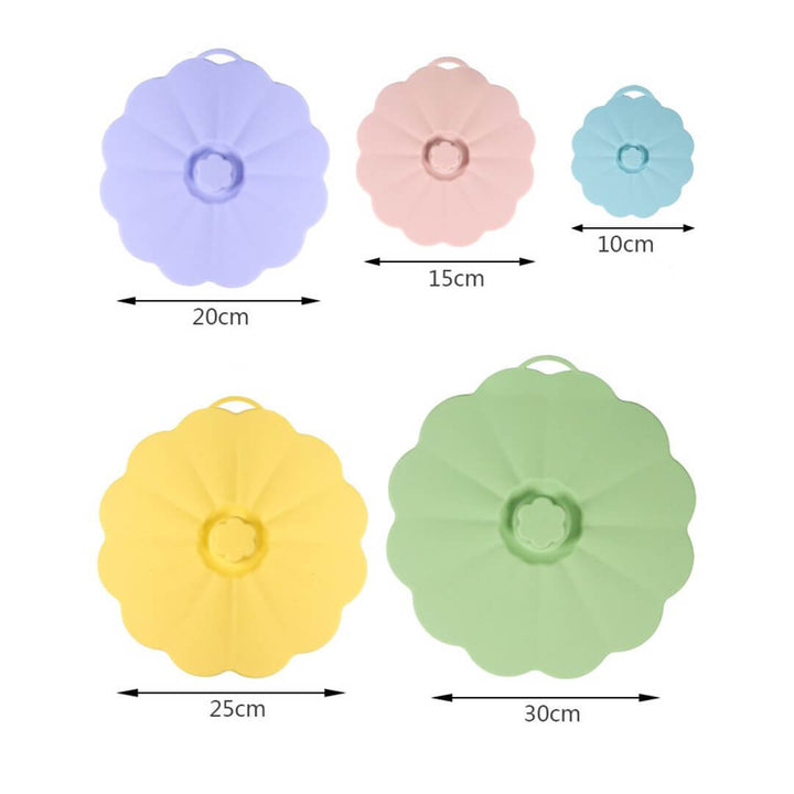 5 pieces set Food-Grade Anti-Spill Silicone Pot Lid & Bowl Covers