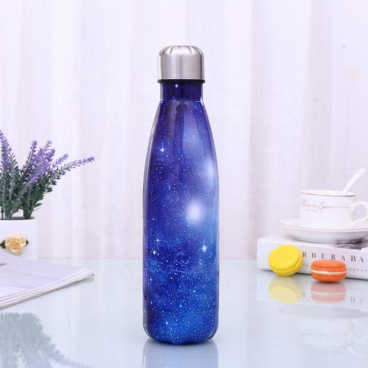 500ml Starry Sky Insulated Stainless Steel Water Bottle Blue