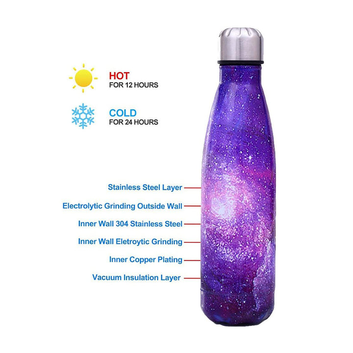 500ml Starry Sky Insulated Stainless Steel Water Bottle