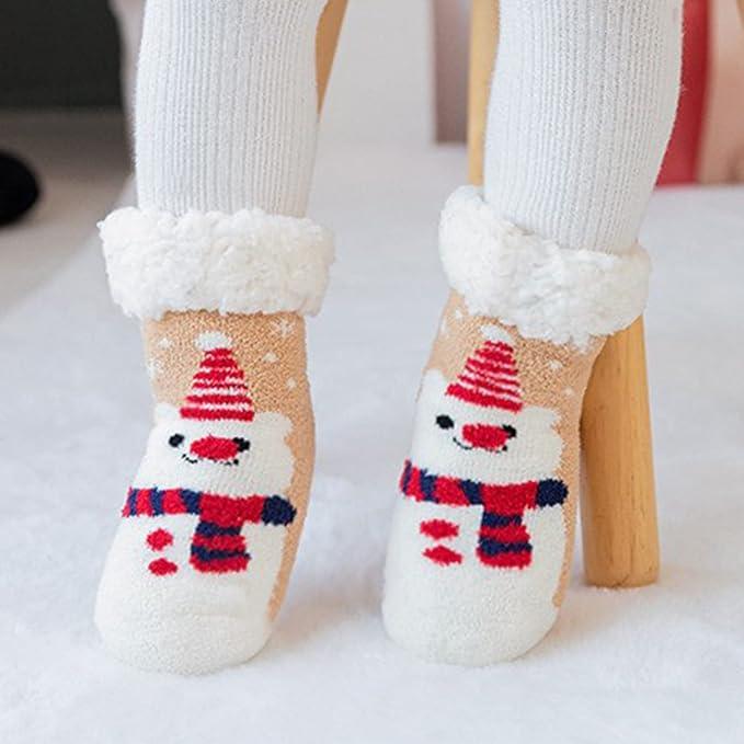 Baby Toddler Christmas Fleece Sleep Socks (1-3 Years)