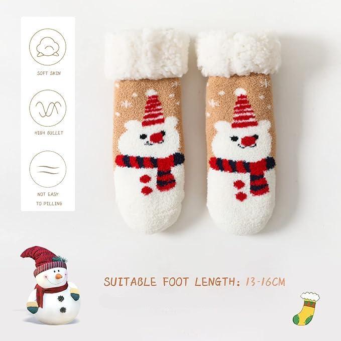 Baby Toddler Christmas Fleece Sleep Socks (1-3 Years)