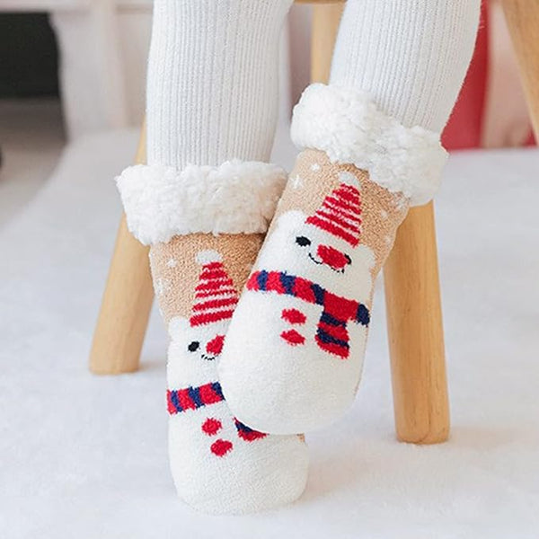 Baby Toddler Christmas Fleece Sleep Socks (1-3 Years)