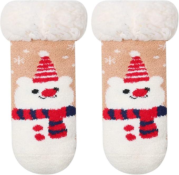 Baby Toddler Christmas Fleece Sleep Socks (1-3 Years)