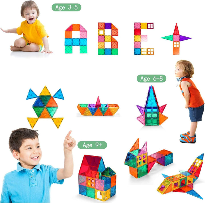 Magnetic Building Blocks Set for Kids - 64 Pieces