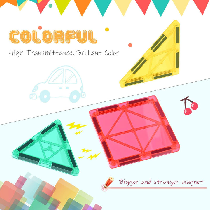 Magnetic Building Blocks Set for Kids - 64 Pieces