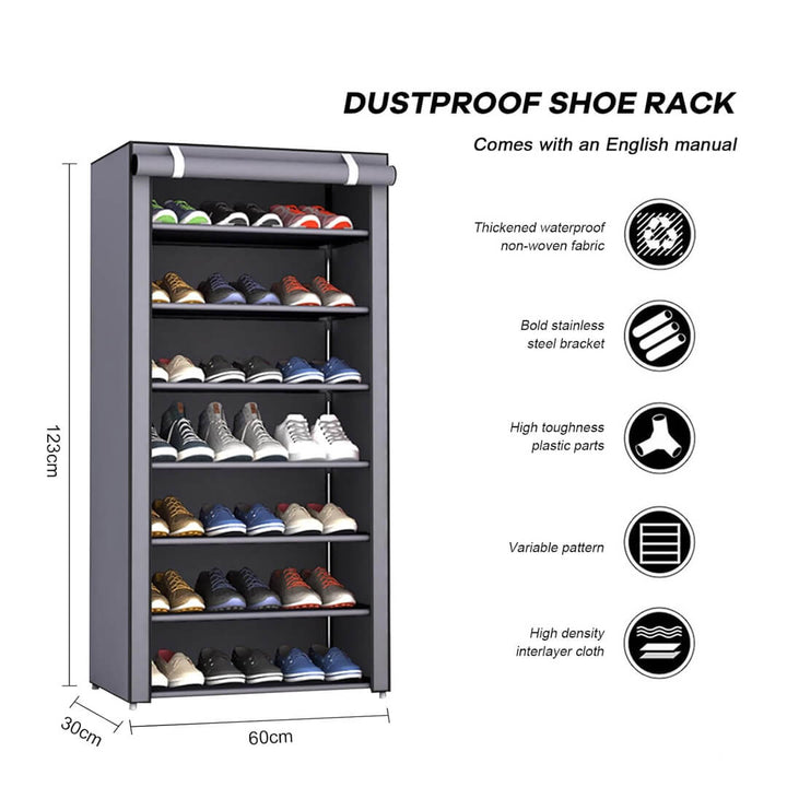 fabric cabinet with 7 shelves  for shoe, clothes and toys organizing.