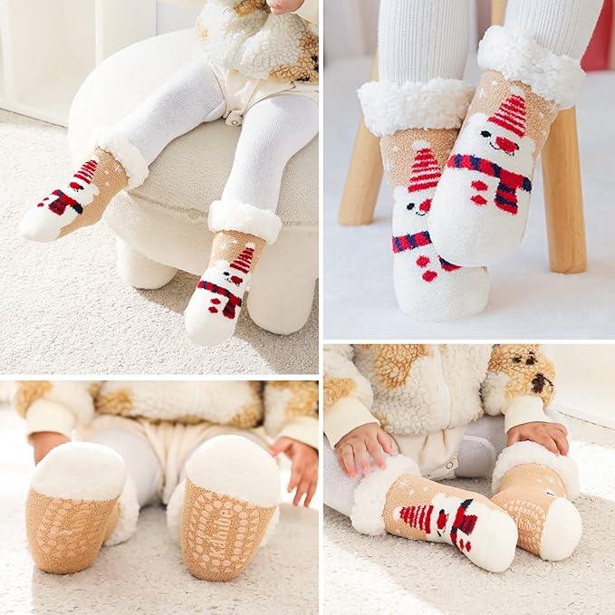 Baby Toddler Christmas Fleece Sleep Socks (1-3 Years)