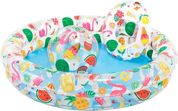 Intex Inflatable Fruits Pool Set - Includes Swim Ring & Beach Ball