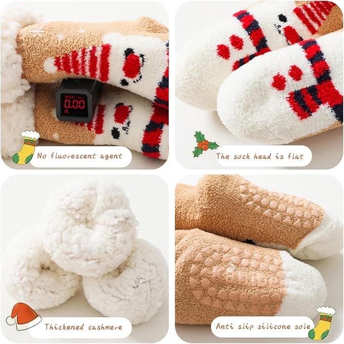 Baby Toddler Christmas Fleece Sleep Socks (1-3 Years)