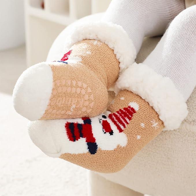 Baby Toddler Christmas Fleece Sleep Socks (1-3 Years)