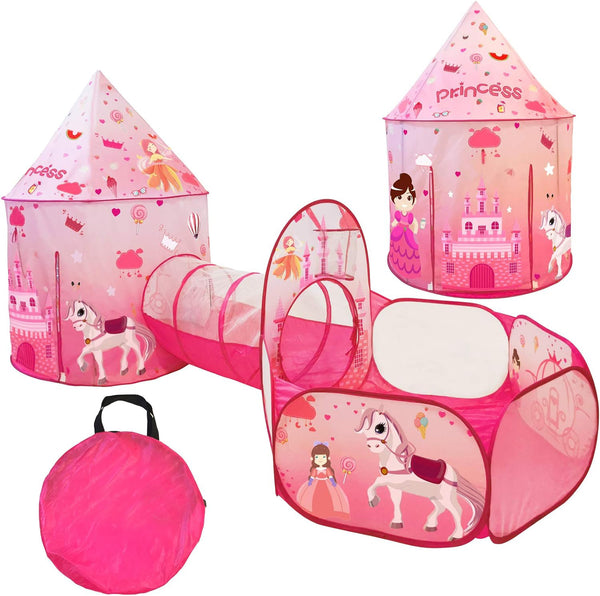 Portable Foldable 3 in 1 Kids Tent - Princess Theme