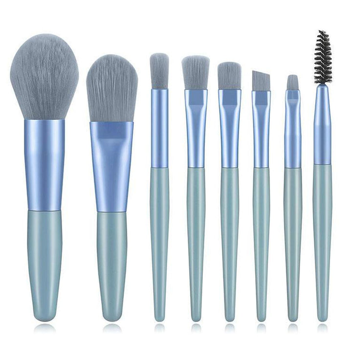 8-Piece Mini Travel Makeup Brush Set - 4 Colors