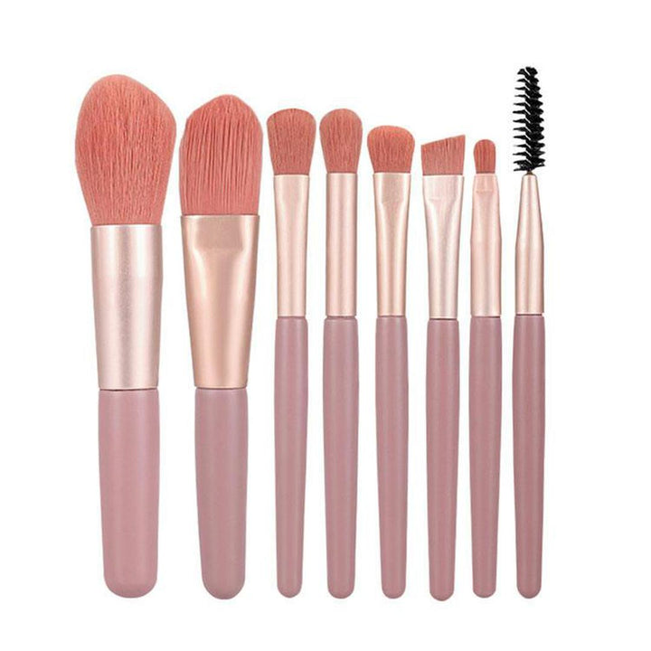 8-Piece Mini Travel Makeup Brush Set - 4 Colors