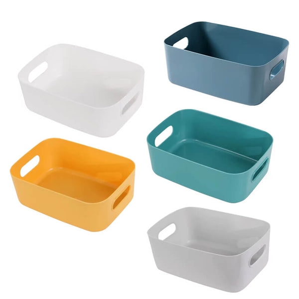 Handled Plastic Storage Box – 6 Colors for Toys, Accessories & Office Supplies