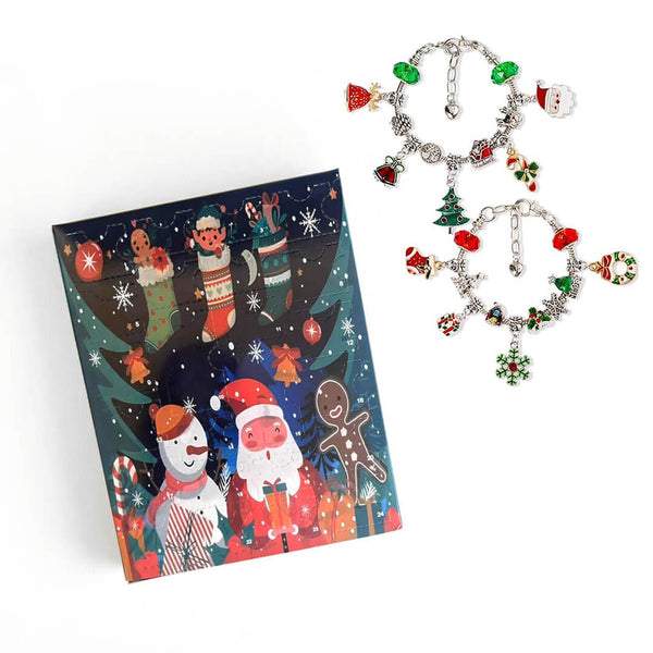 24-Day Christmas Countdown Charm Bracelet Set – 15 x 19 cm