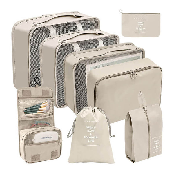 8 pieces Luggage Organizers for Hassle-Free Packing Beige