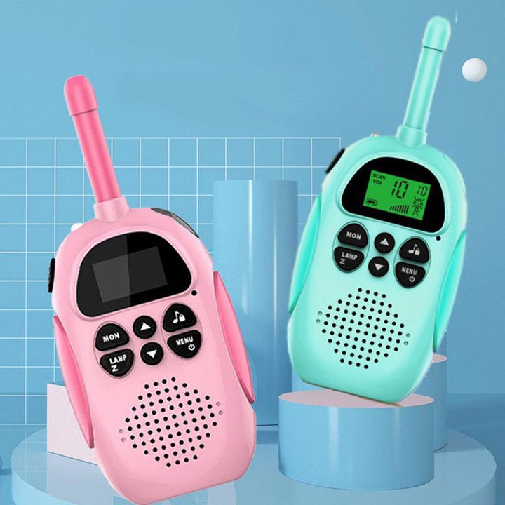 Kids Two-Way Walkie Talkie Set with Flashlight (Teal & Pink)