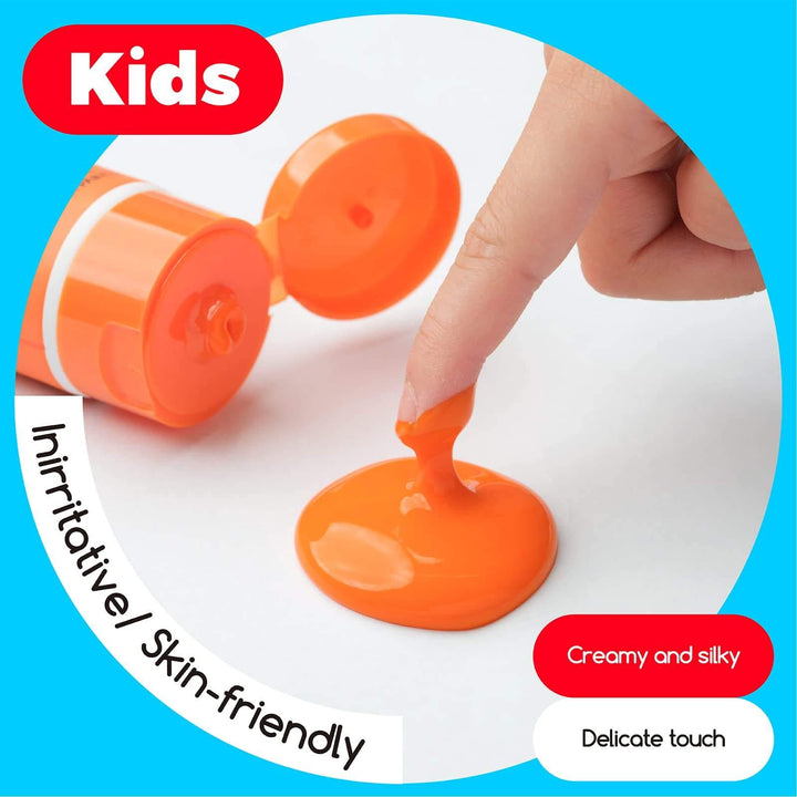 6-Color Non-Toxic Washable Finger Painting Set (Ages 1-6)