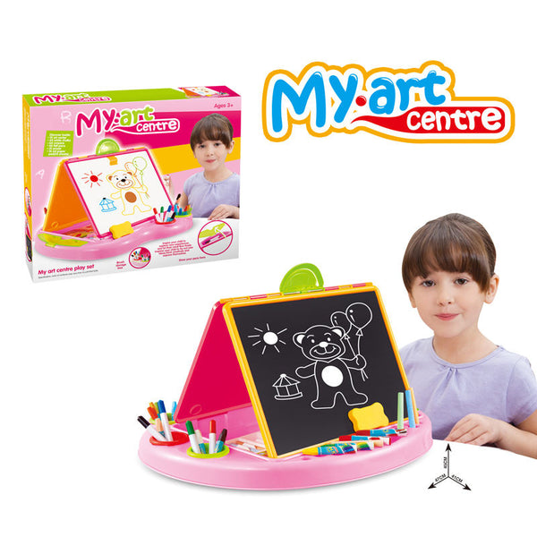 3-in-1 Kids Drawing Desk: Chalkboard, Whiteboard & A4 Paper Fun Station