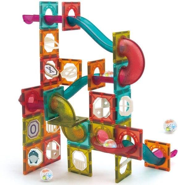 Magnetic Building Blocks & Marble Run Set - 125 Pieces