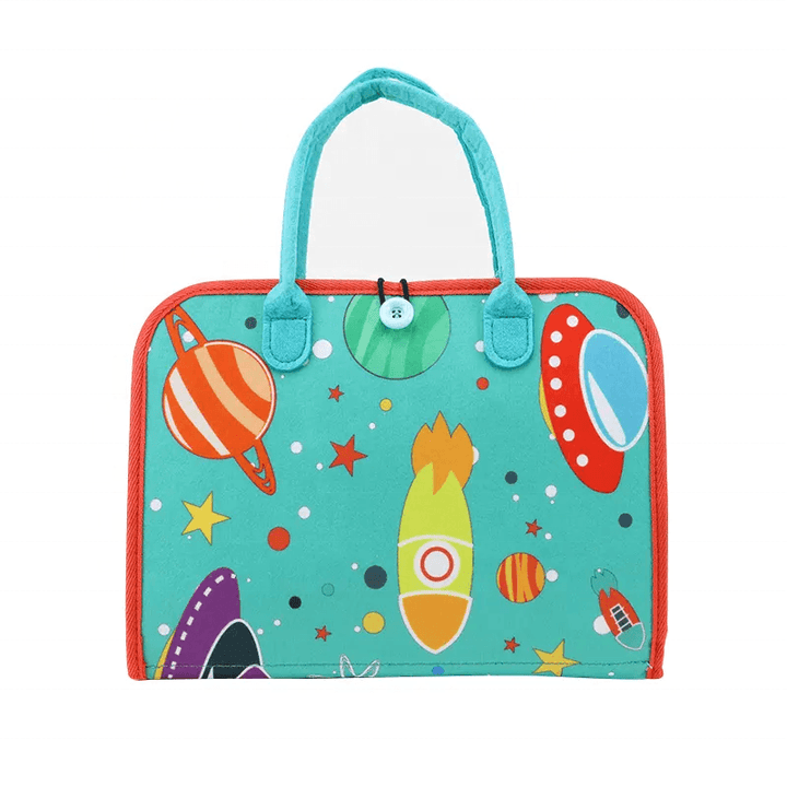 Toddler Travel Activities Sensory Felt Busy Board - Space