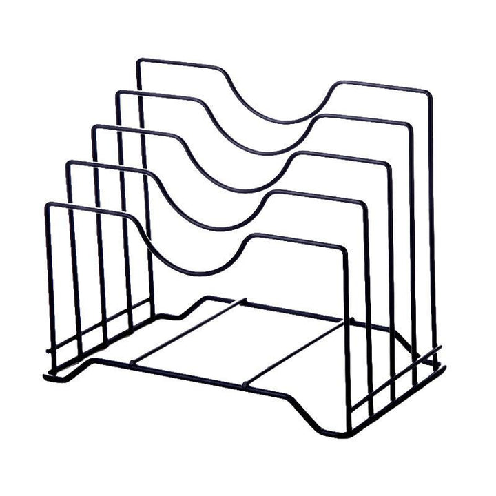 Iron Organizer Rack for Cutting Boards, Lids & Books