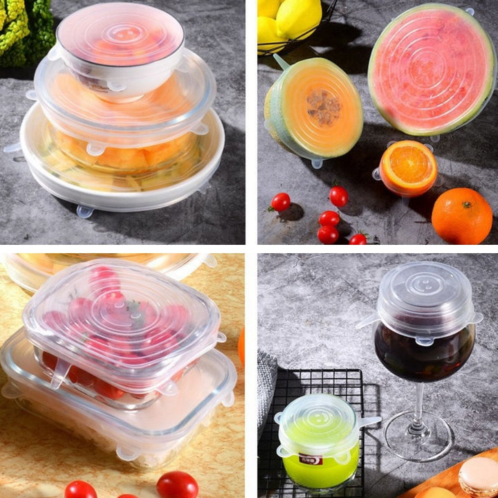 Reusable Silicone Stretch Lids set of 6 Pieces