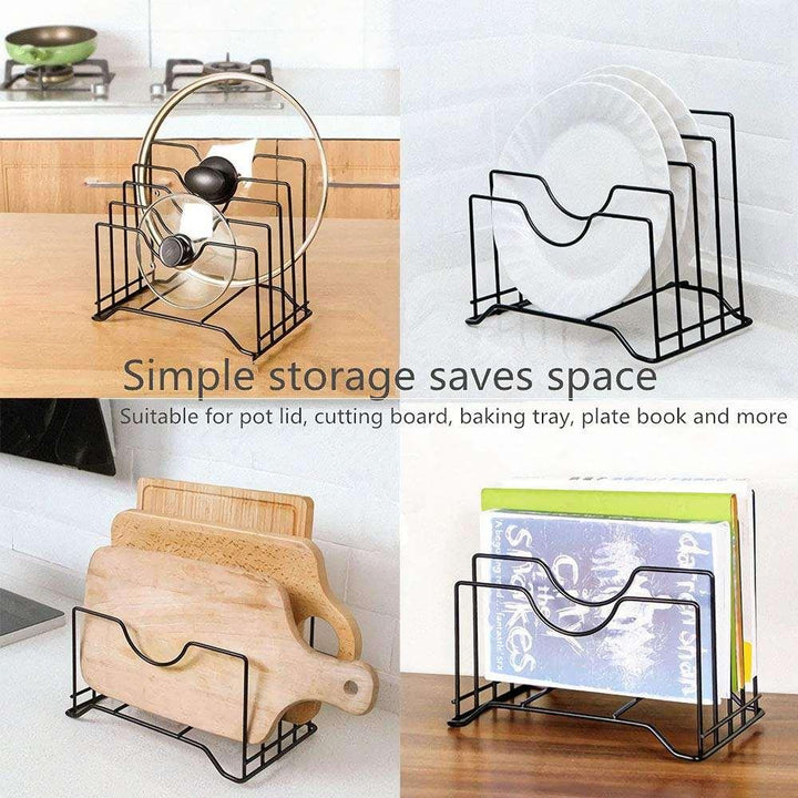 Iron Organizer Rack for Cutting Boards, Lids & Books