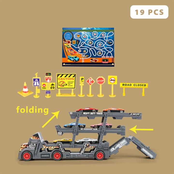 Folding Metal Truck with Mini Ejection Cars