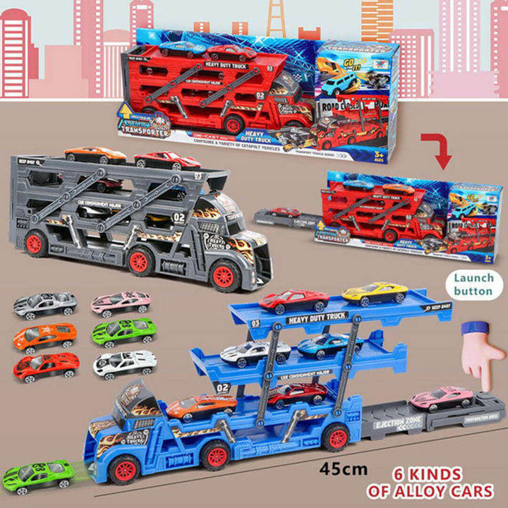 Folding Metal Truck with Mini Ejection Cars