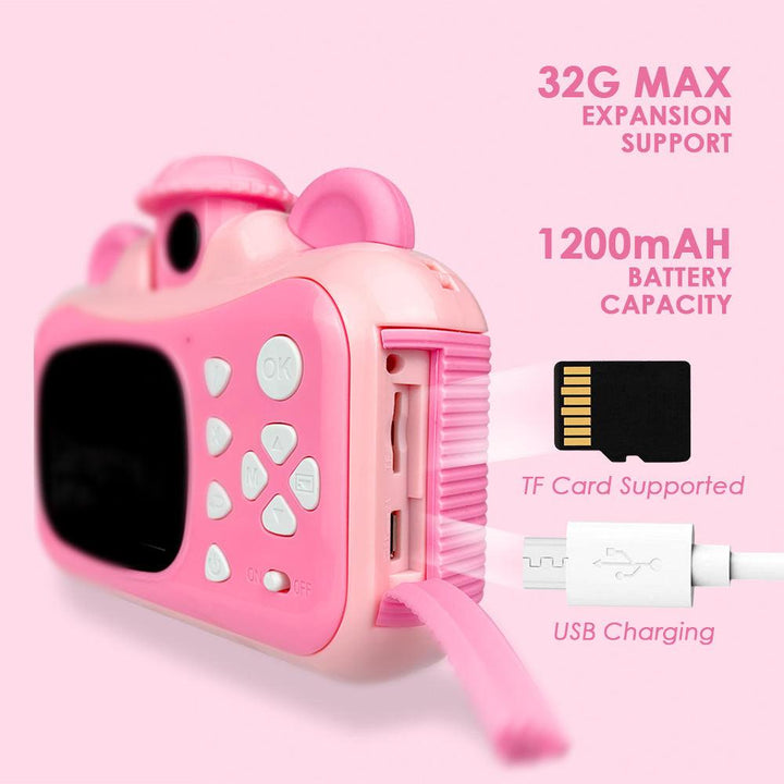 Selfie Mode Instant Print Fun: Ink-Free Kids Camera + 6 Rolls & 32GB Card