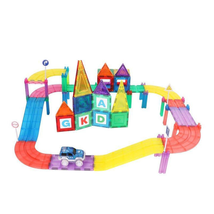 Magnetic Car Racing Track Set - 126 pcs